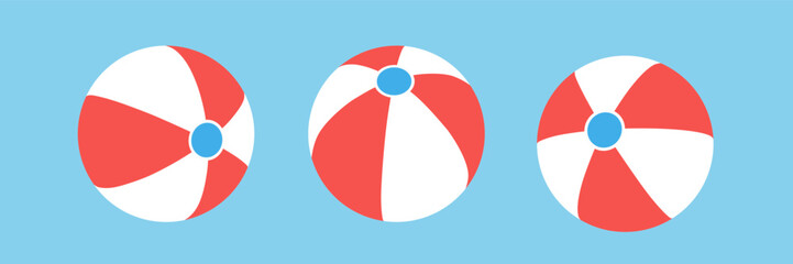 Inflatable ball for beach and water games. Set of beach ball . Beach ball. Flat style