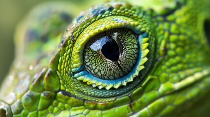 Lizard close up eye portrait. Reptile animal nature photo exotic pet macro