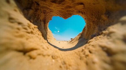 cora&ccedil;&atilde;o na areia da praia 