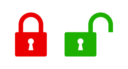 Locked and unlocked padlock icon