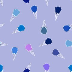Summer cartoon print seamless ice cream pattern for wrapping paper and fabrics
