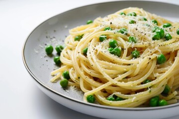 Cacio e Pepe with Peas - Exquisite Italian Pasta Dish