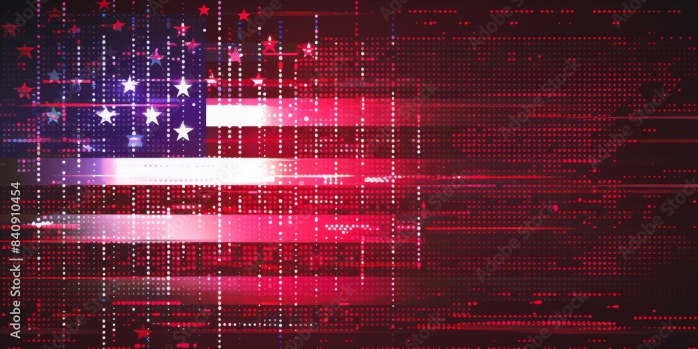 Poster a background design featuring the american flag in red, white and blue colors with stars and stripes