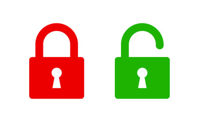 Locked and unlocked padlock icon