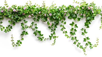 creeper with spring season flowers, isolated on transparent background