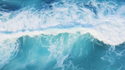 Fototapeta premium Nature background of Waves sea water surface ocean background, Bird's eye view ocean in sunny day,Sea ocean waves water background,Top view turquoise sea