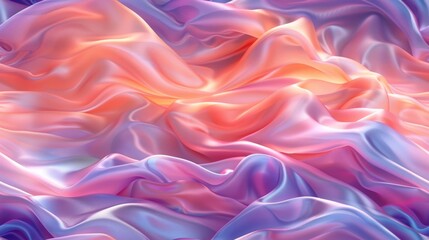 Obraz premium Soft pastel tones present a luxurious abstract pattern with flowing waves of pink, purple, and peach. Ideal for elegant designs, conveying luxury and sophistication in backgrounds. Seamless pattern
