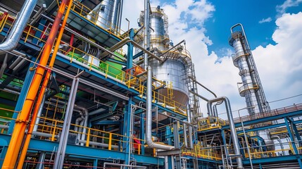 Fototapeta premium A modern industrial plant for processing biomass into biodiesel