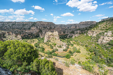 Fototapeta premium The scenic views of Ulubey Canyon Nature Park, which is a nature park in the Ulubey and Karahallı districts of Uşak, Turkey. The park provides suitable habitat for many species of animals and plants.