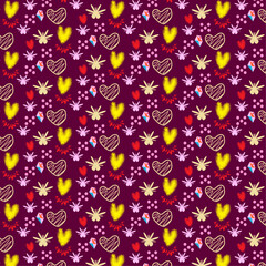 Hand drawn heart pattern
