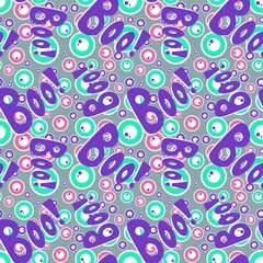 Cartoon Halloween monsters eyes seamless autumn pattern for wrapping paper