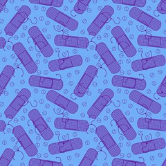 Medicine tape seamless pattern for wrapping paper and fabrics and linens