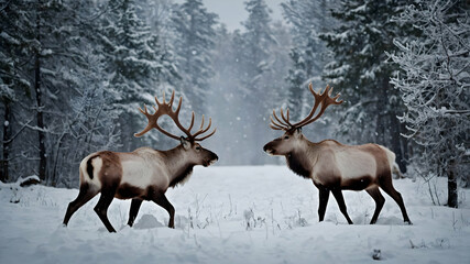 Obraz premium deer in the snow