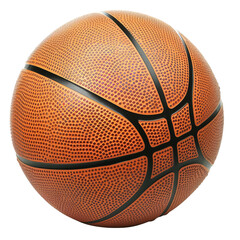 Obraz premium High-quality image of an orange basketball with visible texture and black lines, ideal for sports-related projects and advertisements. transparent background
