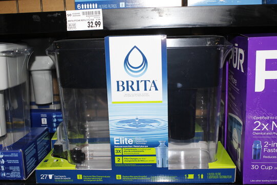 BRITA water filter pitcher closeup shelf supermarket