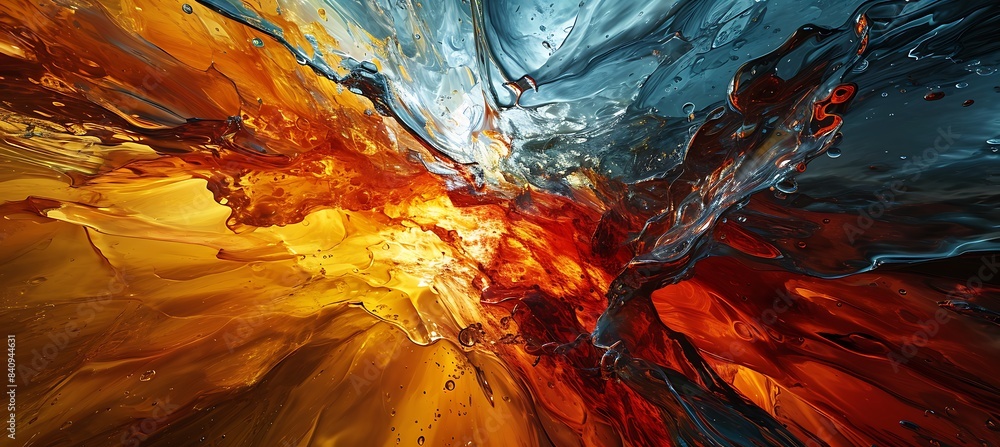 Poster an artistic background image with abstract paint strokes with different colors