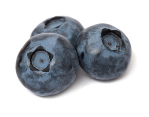 Blueberry macro isolated on white background
