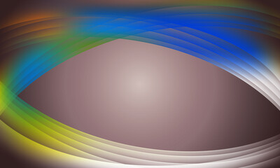 color light smooth lines wave curves with soft gradient abstract grey background. blank space.