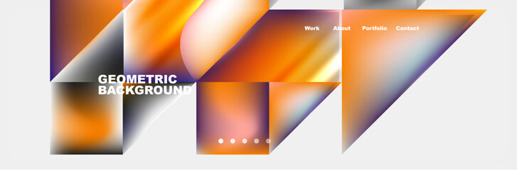 Abstract geometric shapes web design page. Vector Illustration For Wallpaper, Banner, Background, Card, Book Illustration, landing page