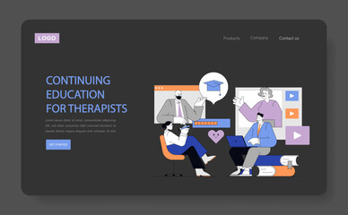 Telepsychology And Online Therapy. Flat Vector Illustration