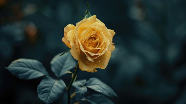 Blooming yellow rose s beauty