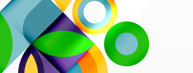 Obraz premium Circles and petals. Geometric beautiful abstract minimal template for Wallpaper, Banner, Background, Card, Book Illustration, landing page