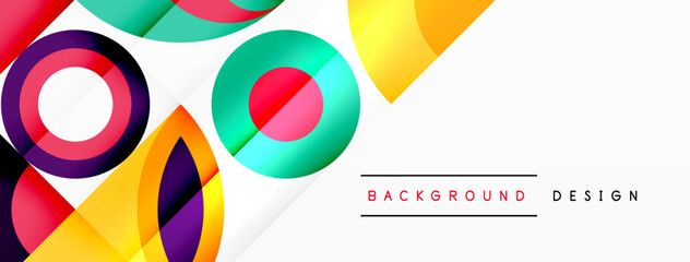 Circles and petals. Geometric beautiful abstract minimal template for Wallpaper, Banner, Background, Card, Book Illustration, landing page