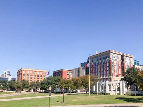 downtown view at the dealey place in Dallas, the place of the assassination of John f. Kennedy in Dallas