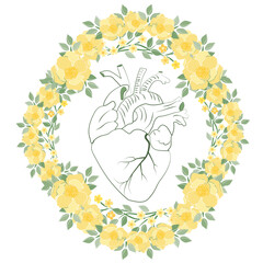 heart with flower frame