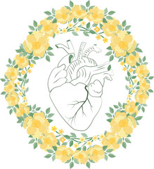 heart with flower frame