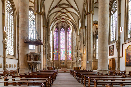 view inside the  Sankt Lamberti church in M&uuml;nster.