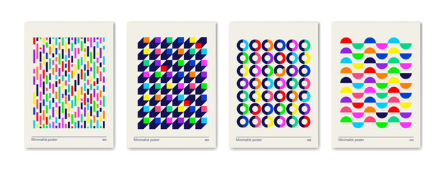 Set of abstract geometric posters. Vector illustration.