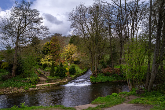 River Rye in the North York Moors National Park on a spring cloudy day, Yorkshire, Engand