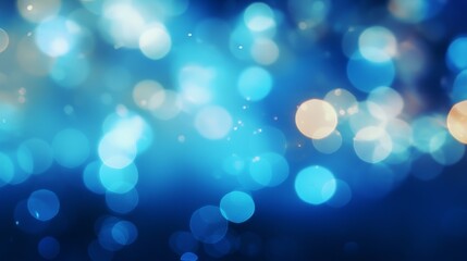 Abstract blue bokeh background with soft, glowing circles and a sense of depth. Perfect for festive and celebratory themes.