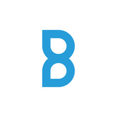 letter b linked drop water blue logo vector