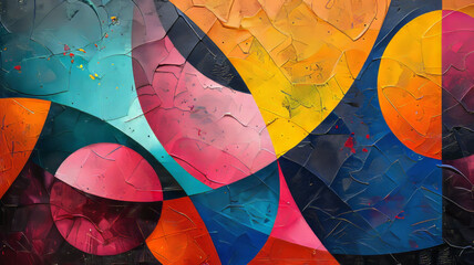 Fototapeta premium modern, abstract paint art, geometric shapes,generative ai