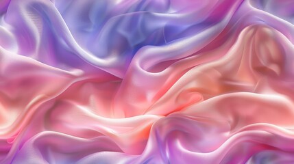 Obraz premium Soft pastel tones present a luxurious abstract pattern with flowing waves of pink, purple, and peach. Ideal for elegant designs, conveying luxury and sophistication in backgrounds. Seamless pattern