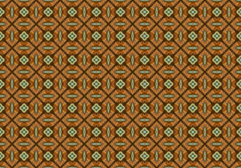 Seamless Fabric Cloth Tile Fashion Visual Background Graphic Design Template Texture Digital Interior Wallpaper Geometric Textile Symmetric Art Pattern.