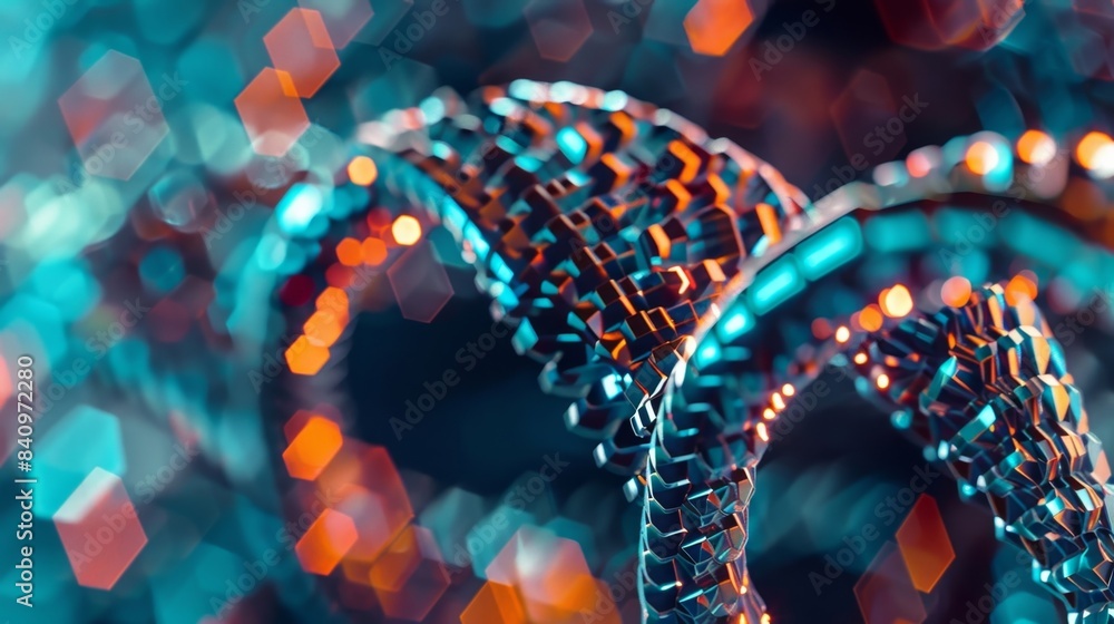Aufkleber a series of geometric patterns representing the building blocks and structure of human dna.