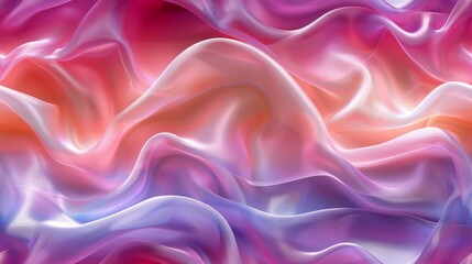Obraz premium Soft pastel tones present a luxurious abstract pattern with flowing waves of pink, purple, and peach. Ideal for elegant designs, conveying luxury and sophistication in backgrounds. Seamless pattern