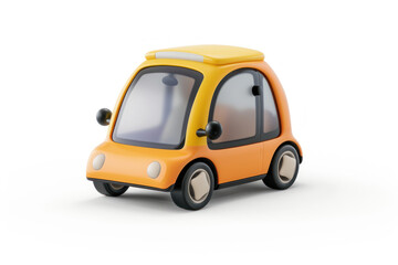 Naklejka premium Cute Orange Cartoon Car on White