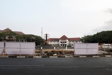 Construction of Malang City Hall park renovations. 10 September-2023 Malang-Jawatimur-Indonesia