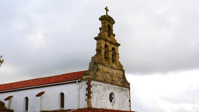 Old small church in north Spain. Iglesia de San Martin de Podes in Asturias.
