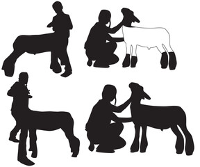 Print Show Lamb Silhouette; Show Lamb EPS; Market Lamb EPS; Sheep clipart; Show Lamb EPS Bundle; Suffolk Lamb; Show Sheep Eps 