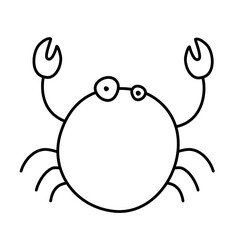 Outline Crab Hand drawn Doodle Vector 