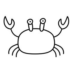 Outline Crab Hand drawn Doodle Vector 
