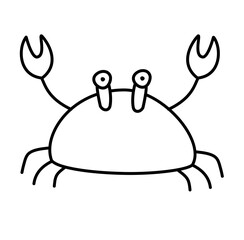 Outline Crab Hand drawn Doodle Vector 