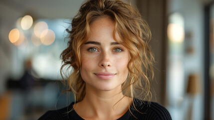 female marketer, learning AI and beeing happy created with Generative AI technology