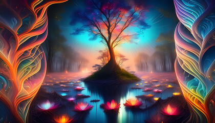Fototapeta premium tree in the night