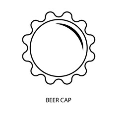 beer cap concept line icon. Simple element illustration. beer cap concept outline symbol design.